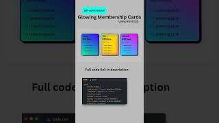 Glowing pricing cards #htmlcss #css #cards #hovereffect #frontenddeveloper