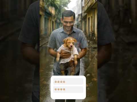 The puppy is rescued from man #shorts #yt #animalshorts #aivideo #makeup