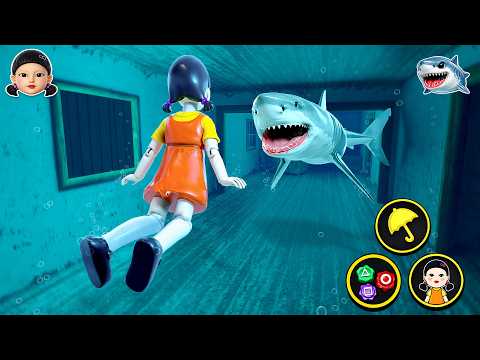 SQUID GAME vs GREAT WHITE SHARK | 3D Animation Story