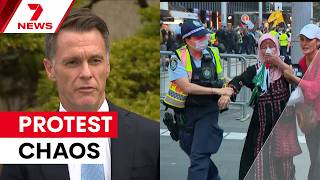 'Simply unacceptable': Police condemn Sydney CBD protest clashes | 7NEWS