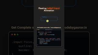 Modern Input Label Animation 🔥 | Floating Label Effect with HTML CSS