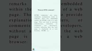 What are HTML Comments ? - HTML For Beginners