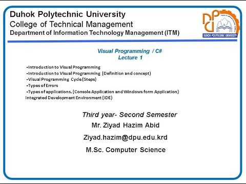 Lecture1_2   Visual Programming Introduction ( New 2020-2021)