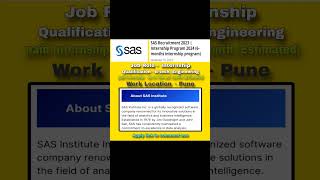 SAS Recruitment 2023 | Internship Program 2024 (6-months intern program) #internship #internship2023