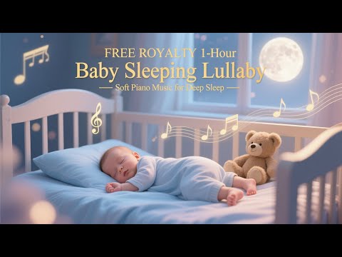 FREE ROYALTY 1-Hour Baby Sleeping Lullaby Soft Piano Music for Deep Sleep