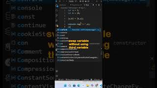Swap Variables in one line Javascript #programming #coding #javascript #shorts