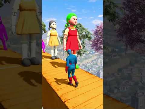 GTA V Spider-Man & Color Minions Epic Ragdoll Physics Funny and Fails #shorts​ #gtav