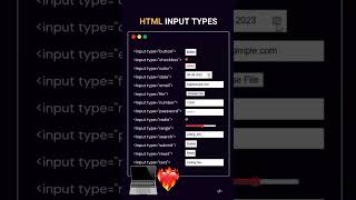 HTML INPUT TYPES 💻❤️‍🔥