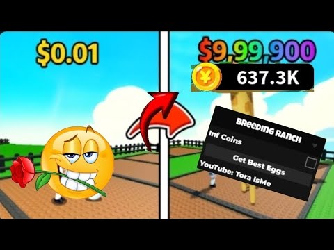ROBLOX BREEDING RANCH (- INF COINS, GET BEST EGG -) SCRIPT IN COMMENTS📜 (NO KEY🔑❌️)