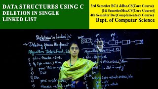 Data structures using c | Deletion in single Linked list |  Dept.of Computer Science |