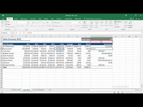 Lesson 12 (Basic of Excel)- Absolute Cell References