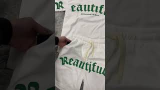 Bulk Letter Print T-Shirt & Shorts Set for Men #fok #menswear2024