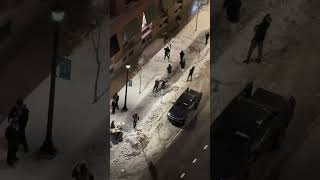 Anti-ICE noise protest outside Hilton in downtown Minneapolis