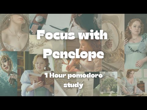 Focus with Penelope | Pomodoro study 25/5 | Classical music and rain sounds | Bridgerton