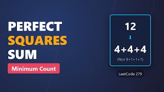 Perfect Squares Sum - Dynamic Programming & BFS (LeetCode 279)