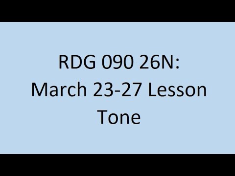 RDG09026N March 23 27 Lesson Tone