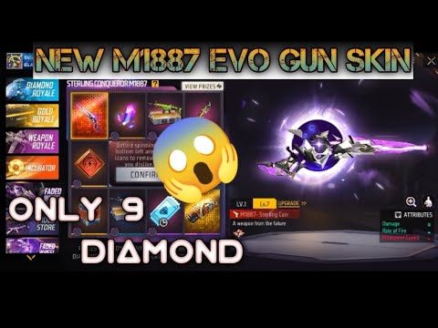 NEW M1887 EVO GUN SKIN FADED WHEEL ONLY 9 DIAMOND - Garena free fire || #freefire