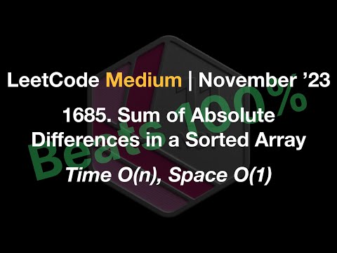 ✅ 100% - LeetCode Medium 1685. Sum of Absolute Differences in a Sorted Array - Time O(n), Space O(1)