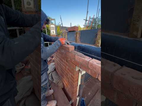 Apprentice is laying handmade 76mm bricks!#builder #construction #bricklaying #building #brickwork