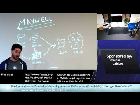 Feed your stream: Zendesk's Maxwell generates Kafka events from MySQL binlogs