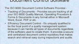 ISO 9001 Software - Document Control System