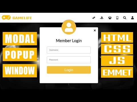 Popup modal window | HTML, CSS & JS | Emmet