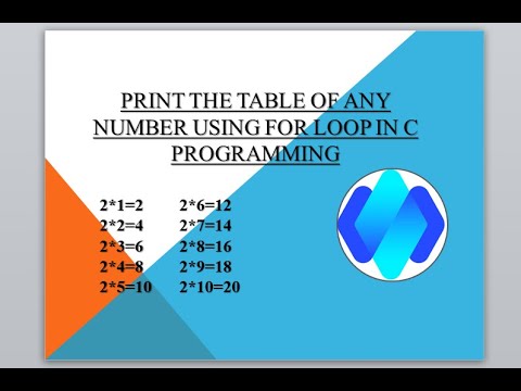 print the table of any number using for loop iin 'C' programming #clanguage #education #coding