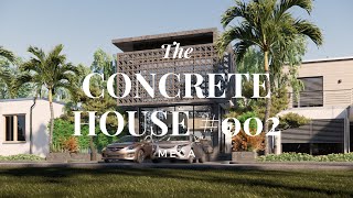 CONCRETE HOUSE #002 - A two-storey residential design | Sketchup + Enscape Visualization