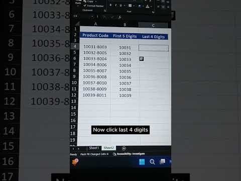 Flash fill in Excel #excel #excelformulas #exceltips