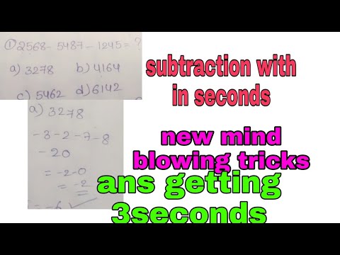 Subtraction with in fraction of seconds|speed maths|digit sum method