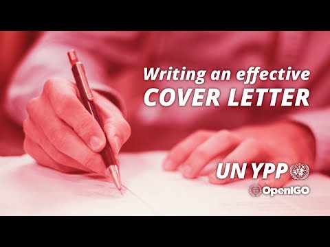 UN YPP - Writing an effective Cover Letter