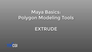 MAYA - Basic Polygon Modeling Part 1: Extrude