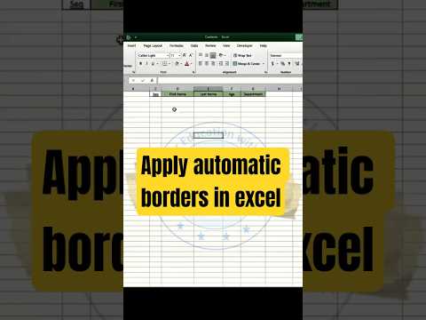 Apply automatic borders in excel l border process in excel #excelshorts #ytshorts #shorts #exceltips