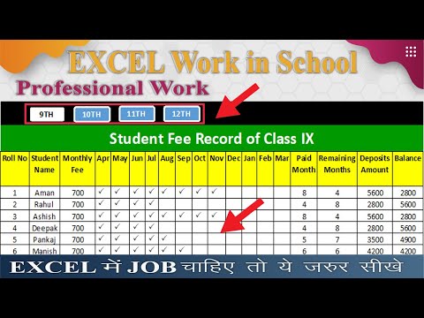 Professional Excel Work in School | Data Entry in Excel