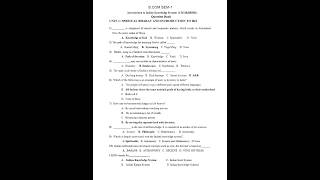 B.Com SEM-1 | Introduction to Indian Knowledge Systems (IKS) | Unit-1 Question Bank | Question Paper