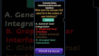 GUI | Computer Basics | Operating Systems and User Interfaces #mcqs #dsc #groups #defence
