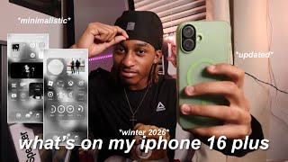what’s on my iphone 16 plus *updated + minimalistic black/grey theme*