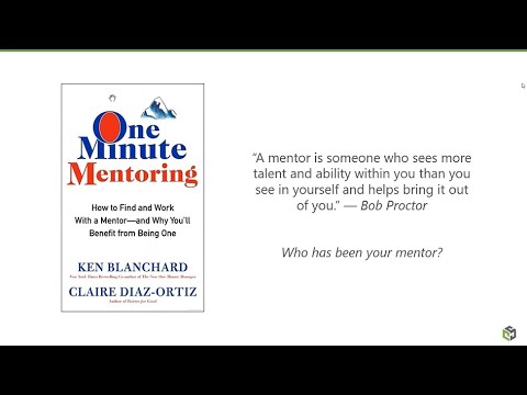 Book Talk  Part 1 of One Minute Mentoring