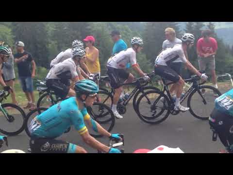 Lead Peloton near top of mountain at stage 11 Tour de France