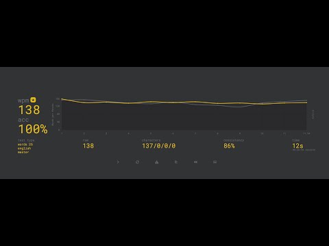 Monkeytype 138wpm (25words)