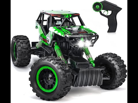Monster Trucks with Head Lights 4WD Off All Terrain RC Car Rechargeable Vehicles #toys #gift #truck