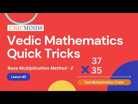 Vedic Mathematics Quick Tricks Lesson 5 - Base Multiplication Method 2
