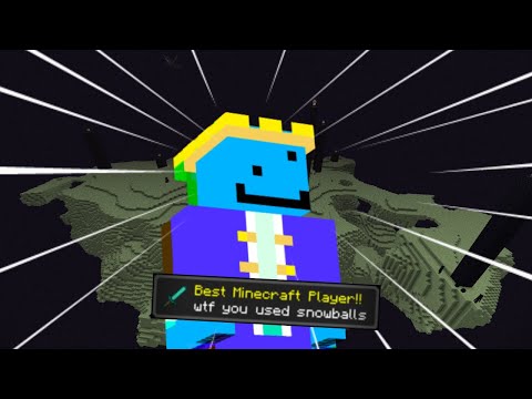 Using Snowballs on the Ender Dragon in Minecraft