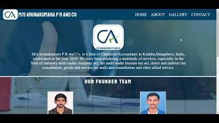 Charted Accountant Website Design Project by our Student - V Adithya