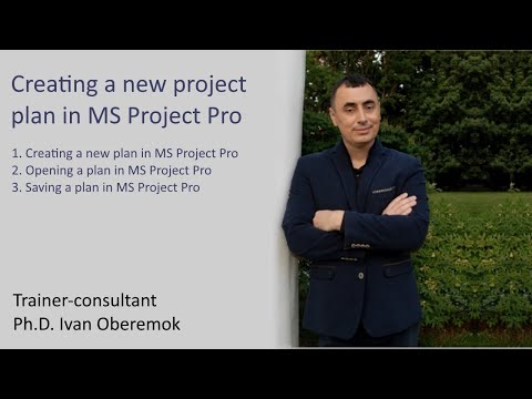 Creating a new plan in MS Project Pro