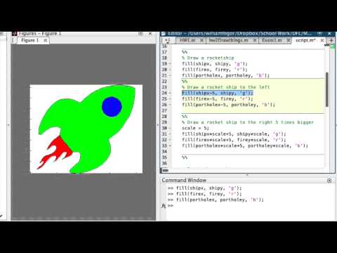 MATLAB Arduino Tutorial 18 - 2D Animations in MATLAB using fill() - Scaling and Translation