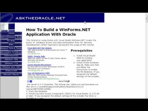 How to build a winforms.net application with Oracle