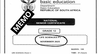 MEMO LIFE SCIENCE PAPER 1 FINAL MEMO 2025 GRADE 12 2025 FINAL EXAMS  NOVEMBER GET ANSWERED LIFE  SCI