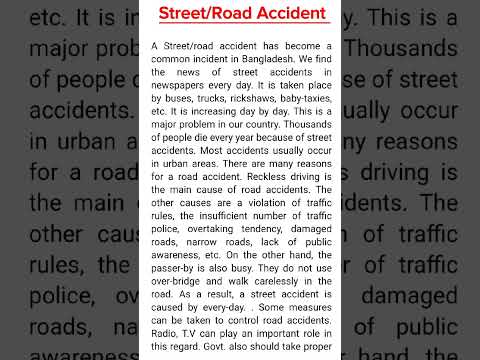 Street / Road Accident Paragraph. #paragraph