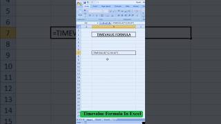 Timevalue Formula In Microsoft Excel. #excel #excelformula #exceltutorial #exceltips #exceltricks